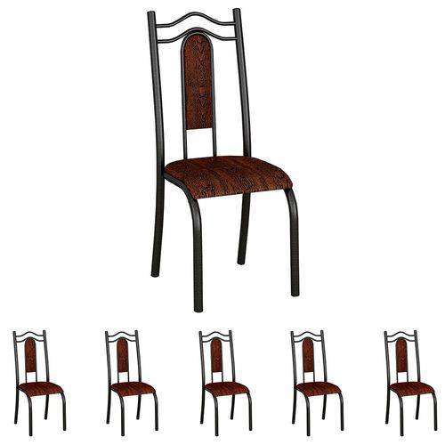Conjunto de 6 Cadeiras 620/26 Madmelos Craquelado Dark / Maderado