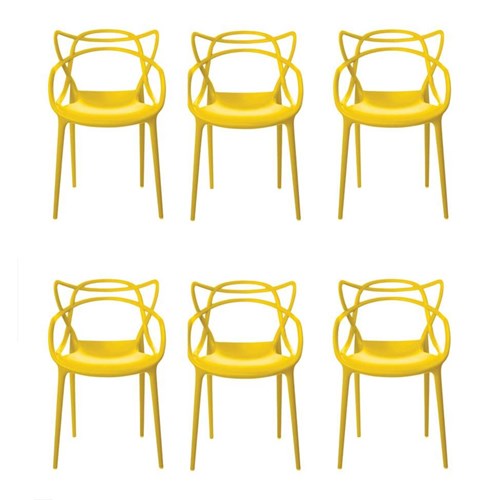 Conjunto de 6 Cadeiras Allegra Amarela