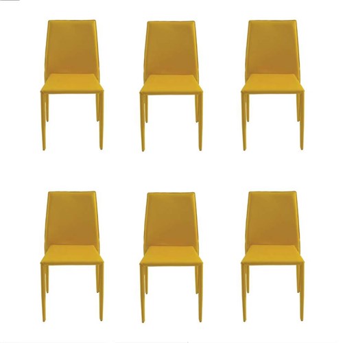 Conjunto de 6 Cadeiras Amanda Amarela