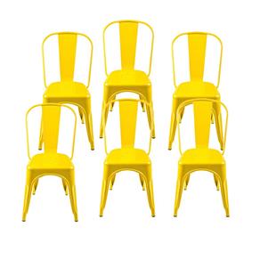Conjunto de 6 Cadeiras Tolix - Amarelo