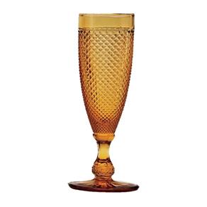 Conjunto de 6 Taças para Champagne Âmbar Bico de Jaca Bon Gourmet - Amarelo Ouro
