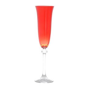 Conjunto de 6 Taças para Champagne em Vidro Alexandra Vermelho Bohemia - Vermelho