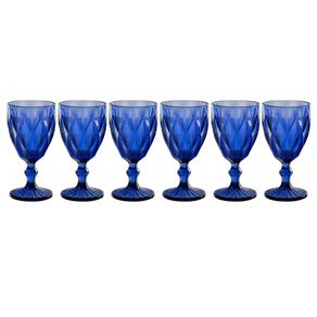 Conjunto de 6 Taças para Vinho Bico de Abacaxi- Azul