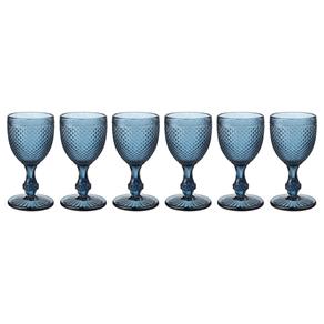 Conjunto de 6 Taças para Vinho Bico de Jaca - Azul - Incasa