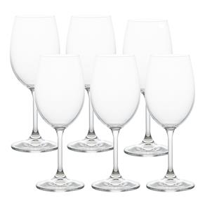 Conjunto de 6 Taças para Vinho Bohemia em Vidro Cristalino Sodo-Cálcico - 350ml