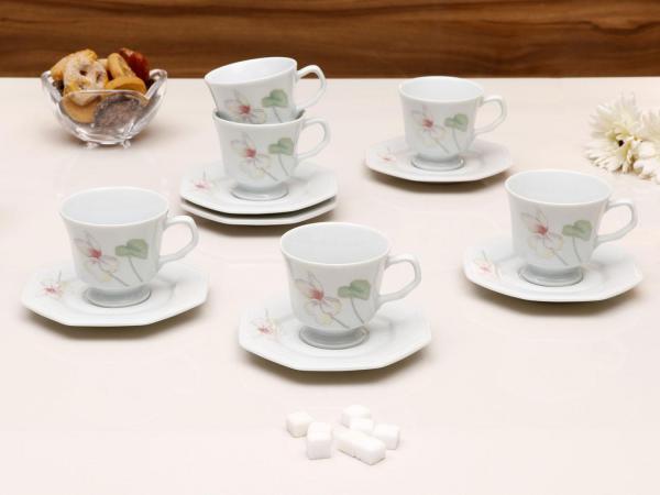Tudo sobre 'Conjunto de 6 Xícaras de Chá com Pires 6 Peças - Schmidt Classic Encanto'