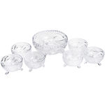 Conjunto de 7 Peças de Cristal para Sobremesa 1 Bowl 18x9,5cm 6 Bowls 9,5x6cm Glory Rojemac