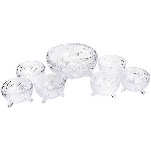 Tudo sobre 'Conjunto de 7 Peças de Cristal para Sobremesa 1 Bowl 18x9,5cm 6 Bowls 9,5x6cm Glory Rojemac'