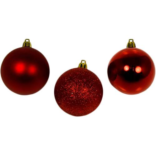 Conjunto de Bolas Globo Lisas e Foscas Vermelha 3cm 12 Peças - Orb Christmas