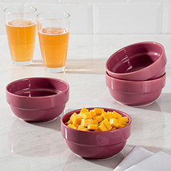 Conjunto de Bowls em Cerâmica 14cm Rosê 4 Peças - La Cuisine