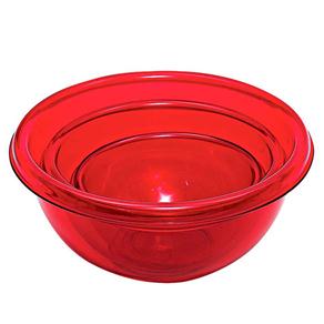 Conjunto de Bowls Incasa Acrílico Vermelho SA0004B - 3 Peças