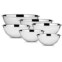 Conjunto de Bowls Inox Gemeos - 6pçs - Classic Home