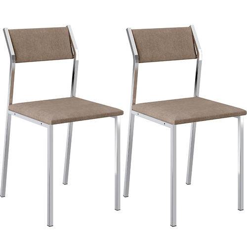 Tamanhos, Medidas e Dimensões do produto Conjunto de 2 Cadeiras 1709 Camurça – Carraro - Camurça Conhaque