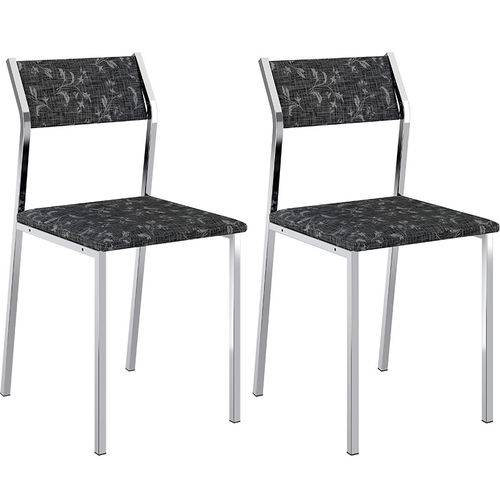 Tamanhos, Medidas e Dimensões do produto Conjunto de 2 Cadeiras 1709 Tecil – Carraro - Preto Fantasia