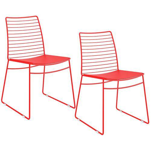 Tamanhos, Medidas e Dimensões do produto Conjunto de 2 Cadeiras 1712 – Carraro - Vermelho Real