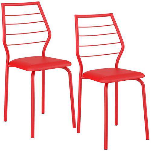 Tamanhos, Medidas e Dimensões do produto Conjunto de 2 Cadeiras 1716 – Carraro - Vermelho Real