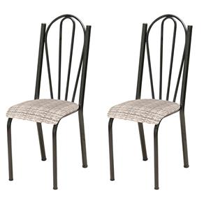 Conjunto de 2 Cadeiras Artefamol Ref021 - Cromo Preto/Rattan