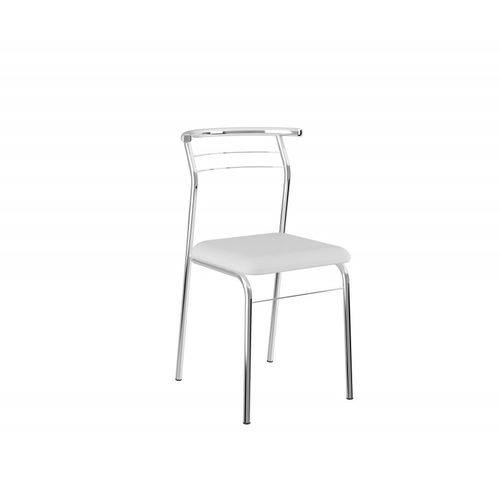 Conjunto de 2 Cadeiras Branco e Cromado