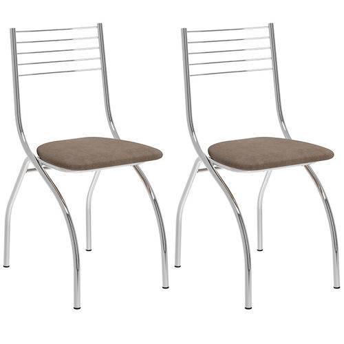 Tamanhos, Medidas e Dimensões do produto Conjunto de 2 Cadeiras Camurça 146 – Carraro - Camurça Conhaque