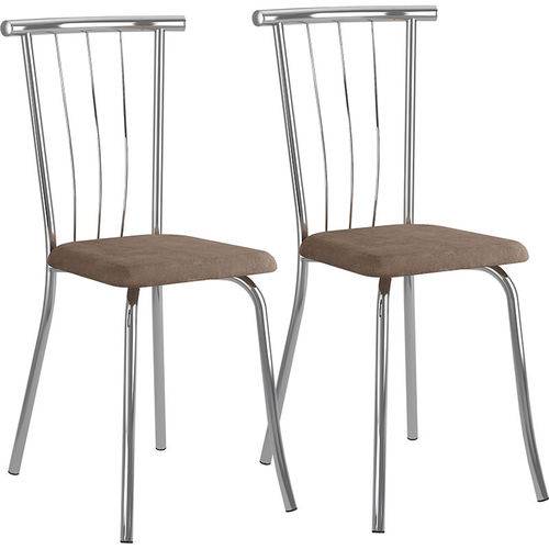 Tamanhos, Medidas e Dimensões do produto Conjunto de 2 Cadeiras Camurça 154 – Carraro - Camurça Conhaque