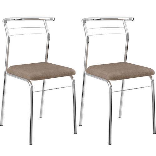 Tamanhos, Medidas e Dimensões do produto Conjunto de 2 Cadeiras Camurça 1708 – Carraro - Conhaque