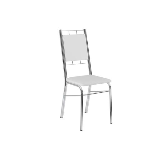 Conjunto de 2 Cadeiras Cromado Napa Branco