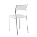 Conjunto de 2 Cadeiras de Jantar Carraro 1709 Branco/Cromado SE