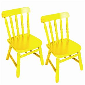 Conjunto de 2 Cadeiras Ecomóveis Country Infantil - Amarela