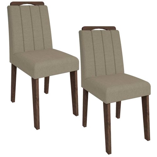 Conjunto de 2 Cadeiras Elisa - Cimol Marrocos/Caramelo