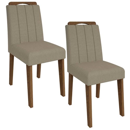 Conjunto de 2 Cadeiras Elisa - Cimol Savana/Caramelo
