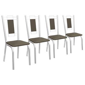 Conjunto de Cadeiras Florença 4 Peças C005 Crome - MARROM