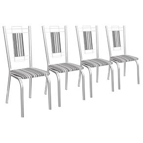 Conjunto de Cadeiras Florença 4 Peças C005 Crome - Preto