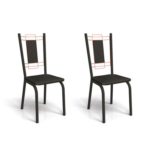 Conjunto de 2 Cadeiras Florença Preto