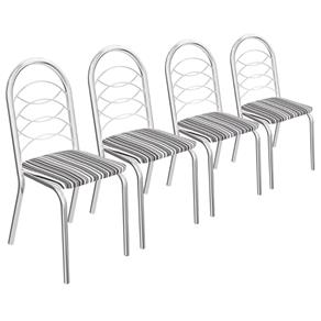 Conjunto de Cadeiras Holanda 4 Peças C009 Crome - Preto