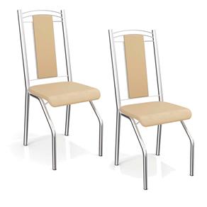 Conjunto de 2 Cadeiras Kappesberg Genebra - Cromada/Nude