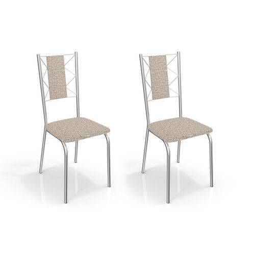 Tamanhos, Medidas e Dimensões do produto Conjunto de 2 Cadeiras Lisboa Cromada Marrom Médio