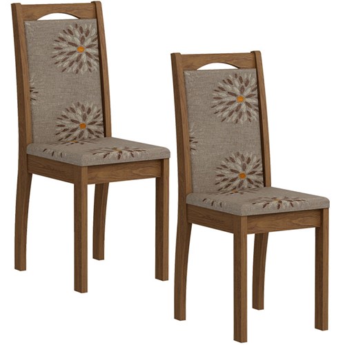 Conjunto de 2 Cadeiras Livia - Cimol Savana/Café