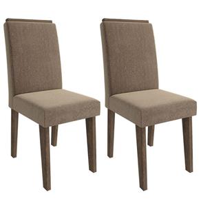 Conjunto de 2 Cadeiras Milena com Moldura-Cimol - MARROM CACAU