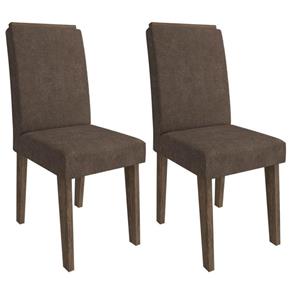 Conjunto de 2 Cadeiras Milena com Moldura-Cimol - MARROM