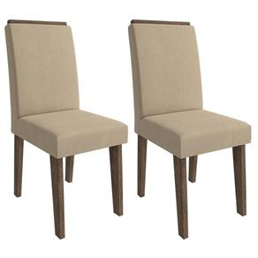Conjunto de 2 Cadeiras Milena com Moldura-Cimol - Marrom