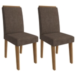 Conjunto de 2 Cadeiras Milena Com Moldura-Cimol - Savana / Cacau