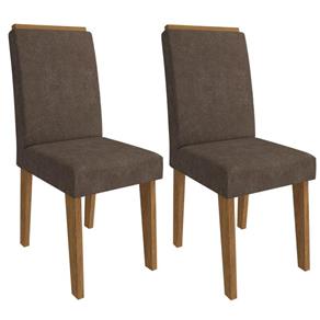 Conjunto de 2 Cadeiras Milena com Moldura - Marrom Chocolate