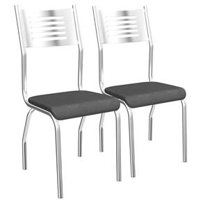 Conjunto de Cadeiras Munique Cromadas 2 Peças C047 Preto - Kappesberg