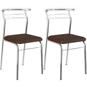 Conjunto de 2 Cadeiras Napa Cromado 1708 – Carraro - Bege
