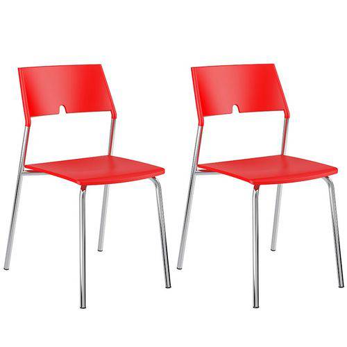 Tamanhos, Medidas e Dimensões do produto Conjunto de 2 Cadeiras Polipropileno 1711 – Carraro - Vermelho