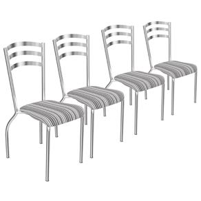 Conjunto de Cadeiras Portugal 4 Peças C007 Crome - CINZA
