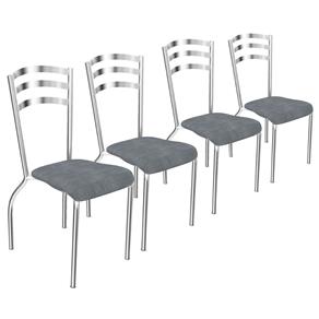 Conjunto de Cadeiras Portugal 4 Peças C007 Crome - CINZA