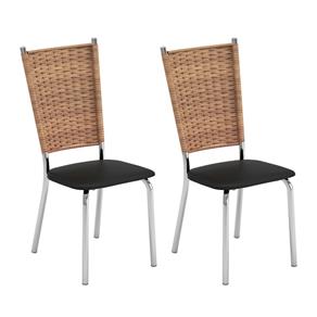 Conjunto de 2 Cadeiras Rafael - PRETO