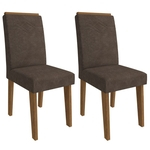 Conjunto de 2 Cadeiras Tais Com Moldura-Cimol - Savana / Cacau