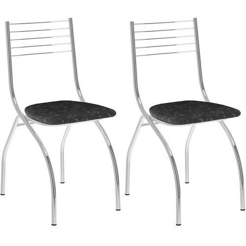 Tamanhos, Medidas e Dimensões do produto Conjunto de 2 Cadeiras Tecil 146 – Carraro - Preto Fantasia